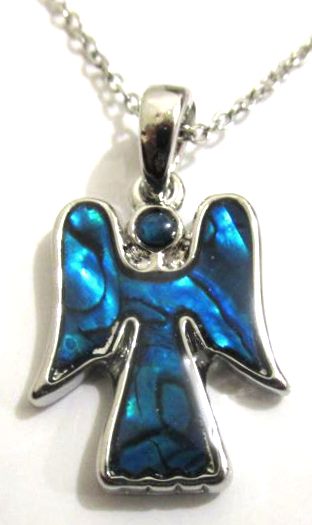 Guardian Angel necklace with paua inlay Carousel 1