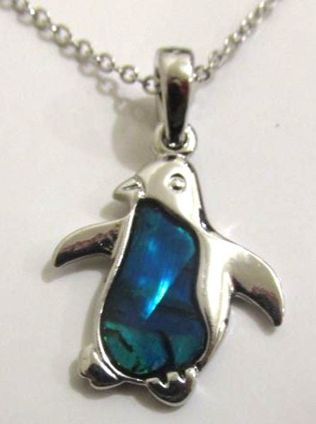 Penguin necklace with paua inlay Carousel 1