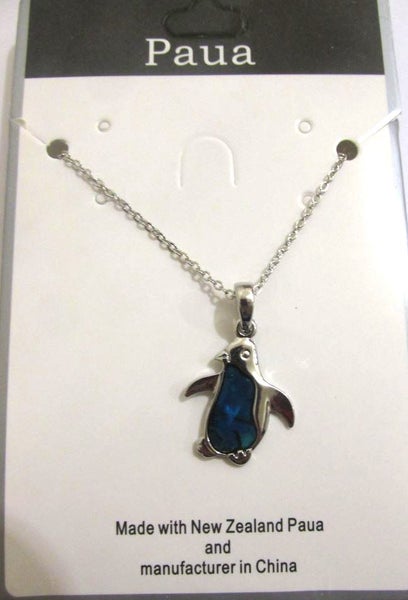 Penguin necklace with paua inlay Carousel 2
