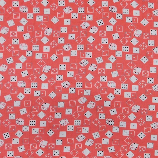 Patchwork Quilting Sewing Fabric Dice Board Games Peach 1 Meter Carousel 2