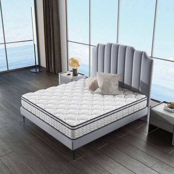 Coupe Double Bed White Colour with 24 cm pocket spring mattress Carousel 2