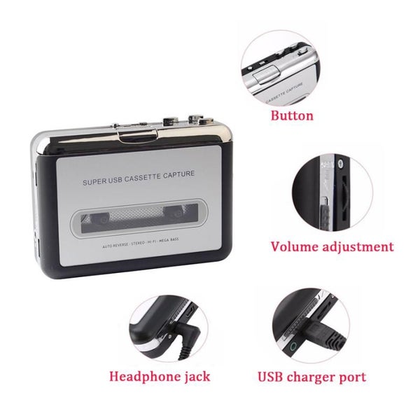 Cassette Player USB To MP3 Converter Capture Audio Music Player Tape Cassette Carousel 2