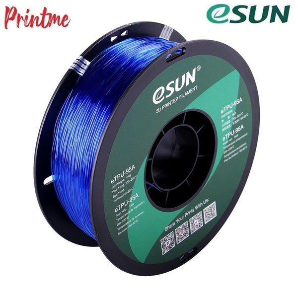 eSUN TPU-95A Transparent Blue 1.75mm 3D PRINTER FILAMENT 1kg/2.2lbs Carousel 2