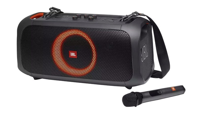 JBL PartyBox On-The-Go Portable Bluetooth Speaker with Wireless Mic Carousel 1