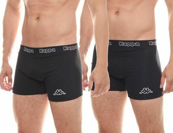 8 X Kappa Mens Black/Black Boxer Shorts Comfy Trunks Carousel 1