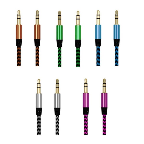 2PCS Aux Cable 3.5MM Aux Car Audio Cord Male To Male Wire Line Car Headphone MP3 Carousel 2