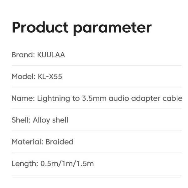 AUX 3.5mm Jack To for Lightning Cable iPhone Headphone Speaker Audio Adapter Carousel 12
