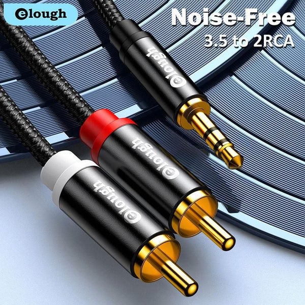 5M RCA Audio Cable HiFi Stereo 2 RCA To 3.5mm AUX Jack 3.5 Speaker Amplifiers Carousel 2