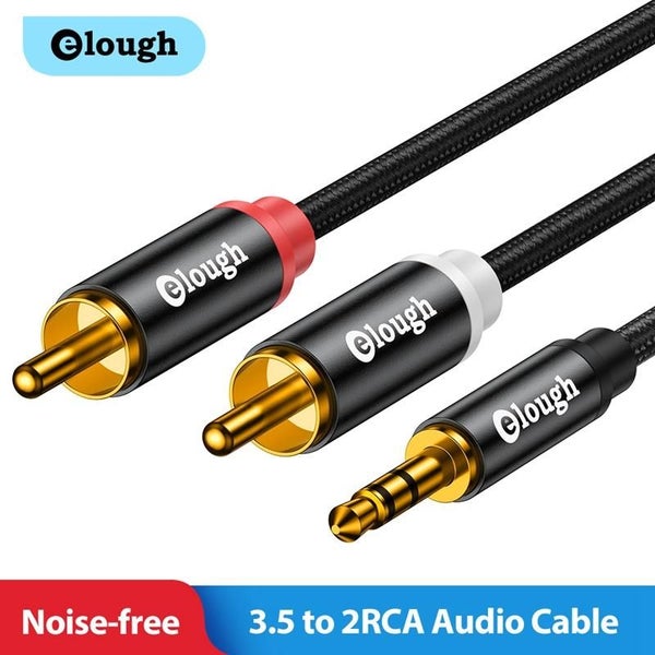5M RCA Audio Cable HiFi Stereo 2 RCA To 3.5mm AUX Jack 3.5 Speaker Amplifiers Carousel 1