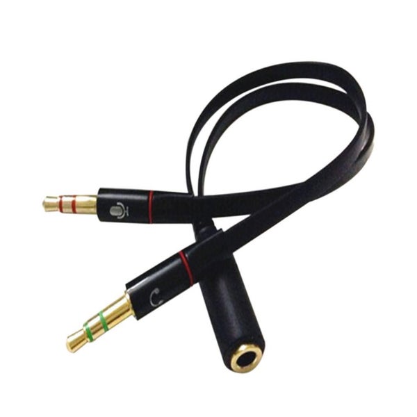 Headphone Mic Audio Y Splitter Cable Female To Dual Male Carousel 1