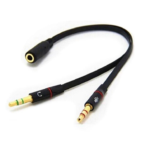 Headphone Mic Audio Y Splitter Cable Female To Dual Male Carousel 2