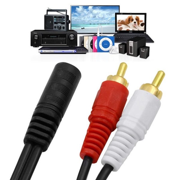 3.5mm Audio Female Jack To 2 RCA Male Socket To Headphone 3.5 Y Adapter Cable Carousel 2