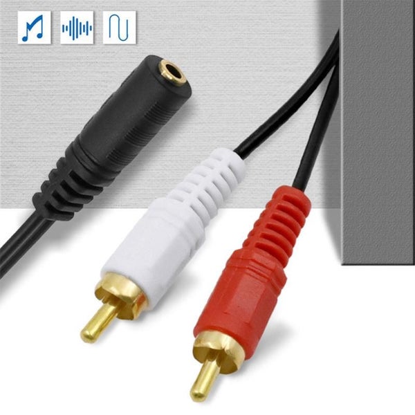 3.5mm Audio Female Jack To 2 RCA Male Socket To Headphone 3.5 Y Adapter Cable Carousel 8