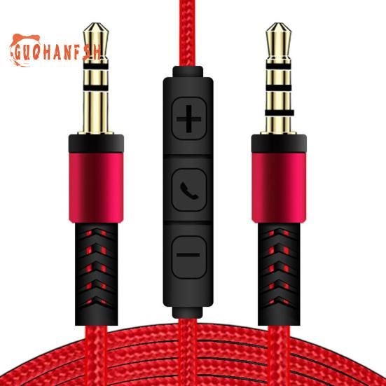 3.5mm Jack Audio Cable 1.2m Aux Cable Volume Control with Mic for iPhone iPad Carousel 2