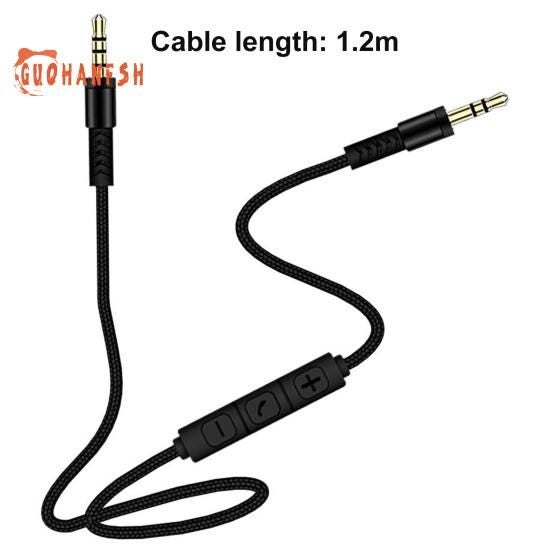 3.5mm Jack Audio Cable 1.2m Aux Cable Volume Control with Mic for iPhone iPad Carousel 6