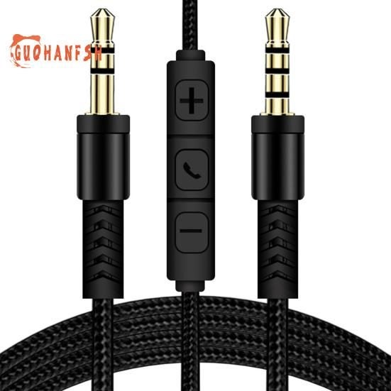 3.5mm Jack Audio Cable 1.2m Aux Cable Volume Control with Mic for iPhone iPad Carousel 1