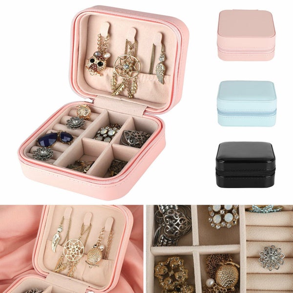 Portable Jewelry Storage Box For Ring Earrings Necklace Mother's day Gift Carousel 4