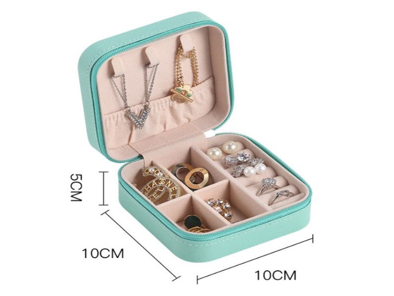 Portable Jewelry Storage Box For Ring Earrings Necklace Mother's day Gift Carousel 1