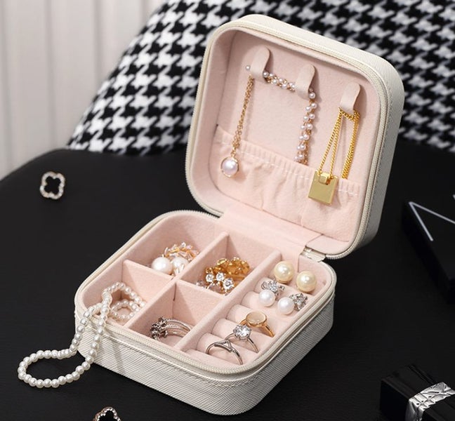 Portable Jewelry Storage Box For Ring Earrings Necklace Mother's day Gift Carousel 2