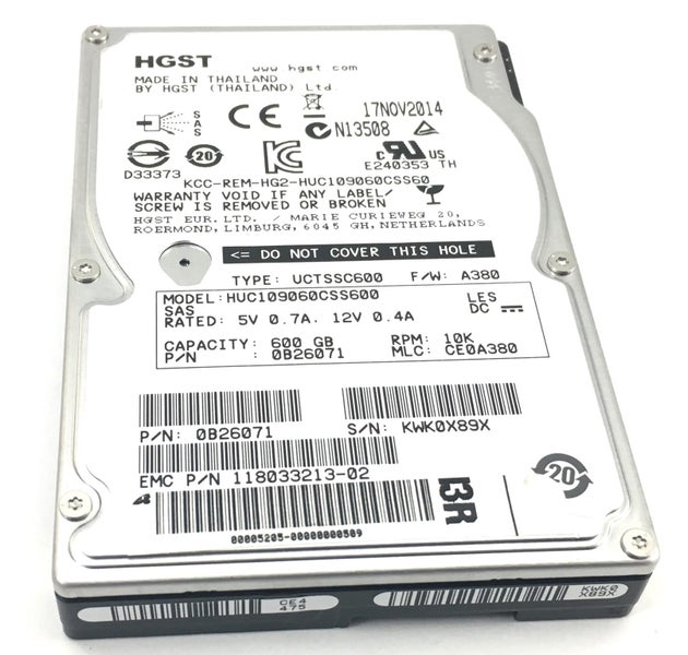 HGST 600GB 10K RPM SFF 2.5" SAS Drive Carousel 1