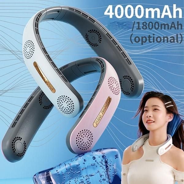 Neck Fan Electric Wireless FAN Ventilador Cooling USB Bladeless Mute Fans Carousel 1