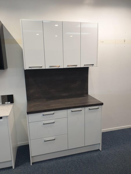 1200mm Kitchenette Rome white gloss Carousel 1