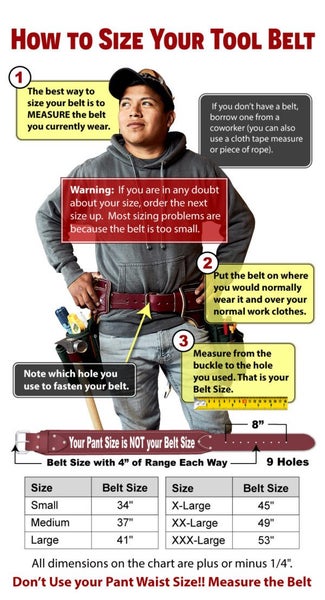 3” Leather & Nylon Tool Belt 8003 LG Carousel 1