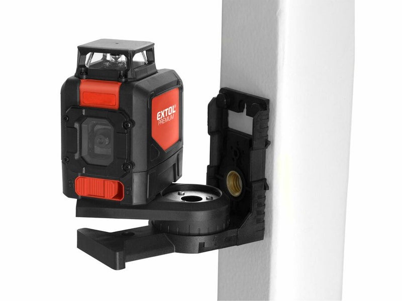 EXTOL Cross Line Laser Level,1x H 360°+1 V Green Line Carousel 5