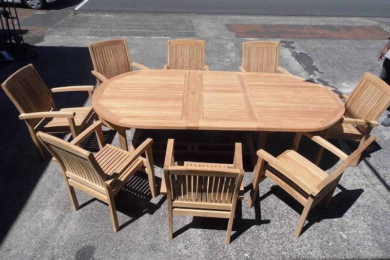 OUTDOOR FURNITURE-TEAK WOOD-TABLE AND 8 CHAIRS. Carousel 4