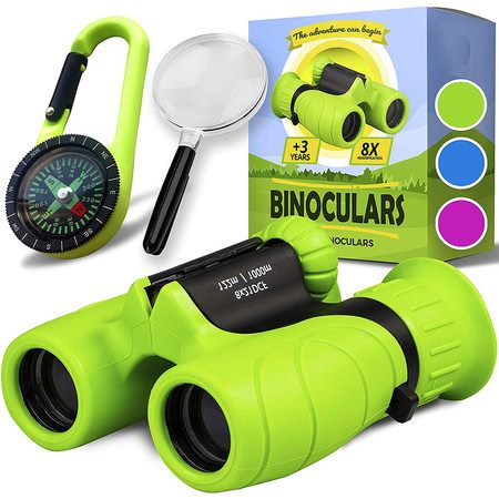 Binoculars for Kids Set with Magnifying Glass And Compass (Green) Carousel 9