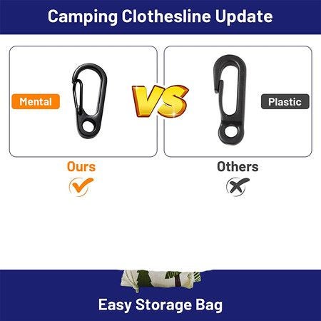 Portable Travel Clothesline Cord,26ft Adjustable Cord Carousel 7