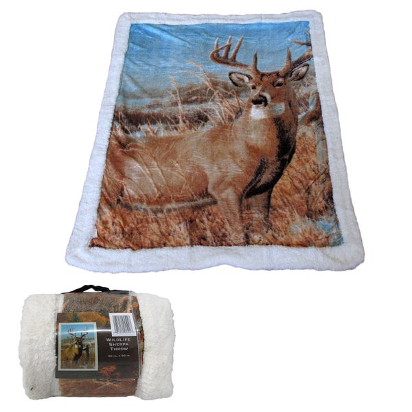 Wildlife Deer Sherpa Throw 127x152 cm Carousel 1