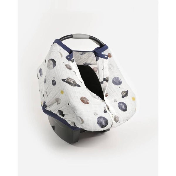 Little Unicorn Muslin Car Seat Canopy V2 - Planetary Carousel 2