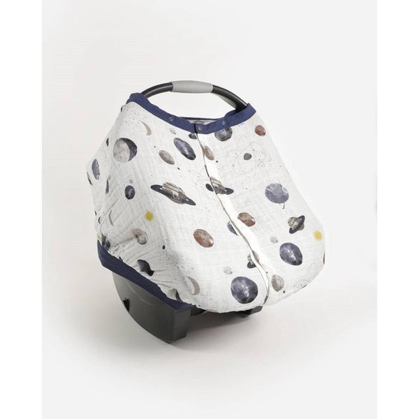 Little Unicorn Muslin Car Seat Canopy V2 - Planetary Carousel 1