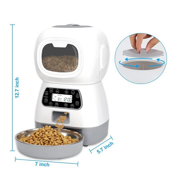 3.5L Automatic Pet Feeder Smart Food Dispenser For Cats Dogs Timer Stainless Carousel 2