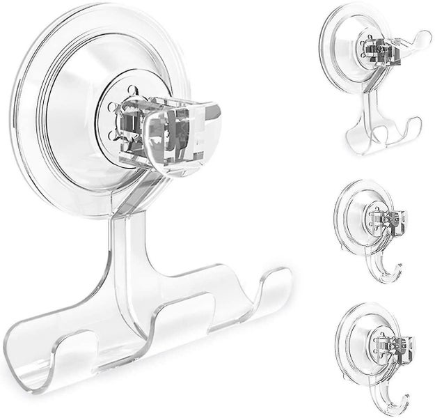Suction Cup Hooks, Reusable Waterproof Shower Hook, 4pcs Vacuum Suction Hooks,ra Carousel 1