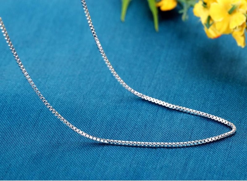 Classic White Gold Chain Necklace 45CM Carousel 1