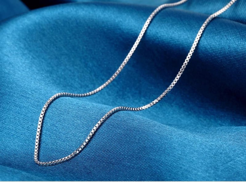 Classic White Gold Chain Necklace 45CM Carousel 2