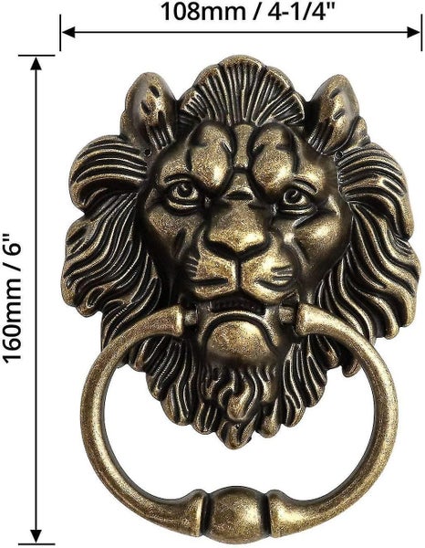 Antique Bronze Lion Door Handle Classical Lion Head Knocker Carousel 3