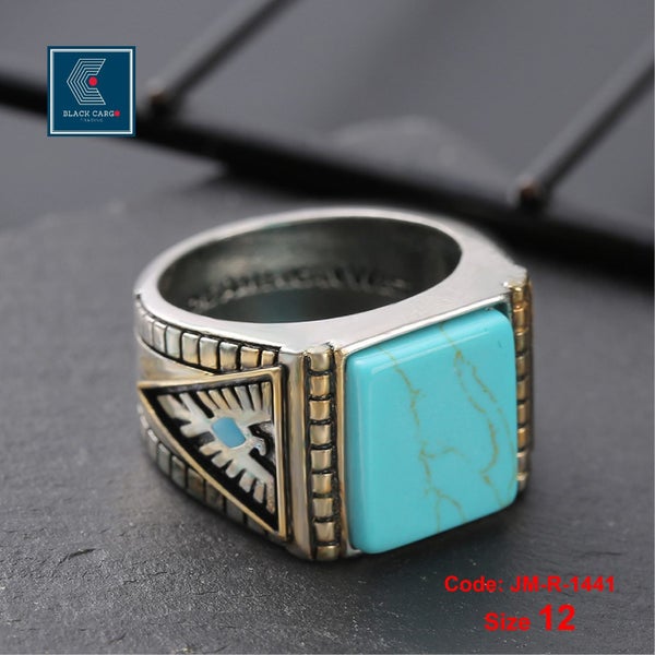 Brand New Men's Ring 925 Silver Turquoise Stone Ring Jewellery*Hot SALE Carousel 2