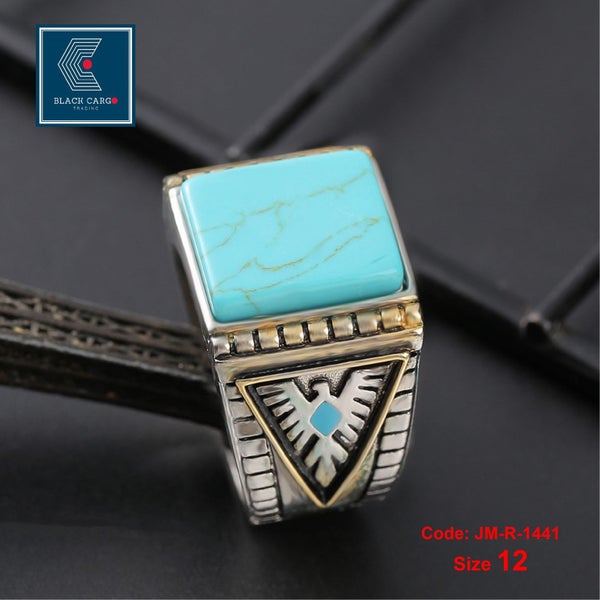 Brand New Men's Ring 925 Silver Turquoise Stone Ring Jewellery*Hot SALE Carousel 1