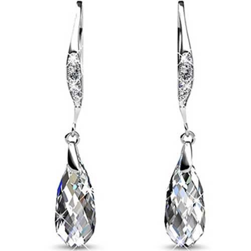 18K White Gold Crystal Earrings "Cora" (crystal) Carousel 1