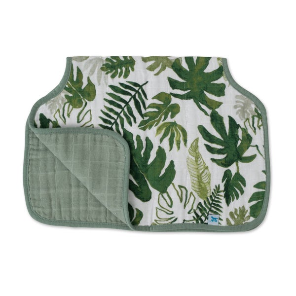 Little Unicorn Muslin Burp Cloth - Tropical Leaf Carousel 3