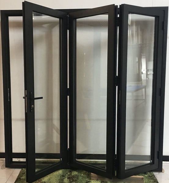 NEW BLACK ALUMINIUM DOUBLE GLAZED BIFOLD DOOR:2000H x 2000W Carousel 2