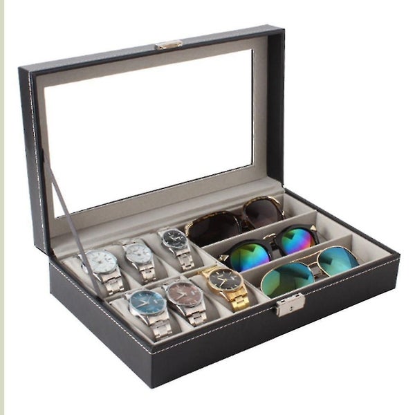 Single Layer 6 Grids Watches Storage Boxes And 3 Grids Glasses Organizers Carousel 1