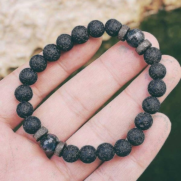 Men Bracelet Moonstone Bead Tibetan Buddha Bracelet Chakra Lava Stone Di Carousel 1