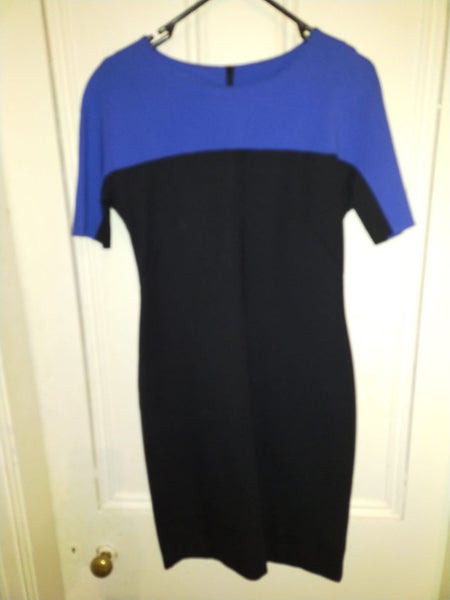 Meredith & Moore Black and Blue fitted Dress SZ: XS Carousel 5