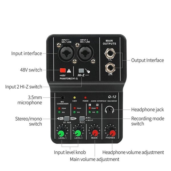 Audio Interface Sound Card Drive-free Studio Singing Computer Electric Guitar Carousel 9