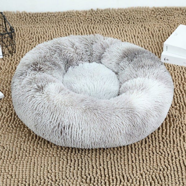 70 X 70Cm Soft Fluffy Pet Dog Cat Round Bed Grey Tie Dye Pet Beds HOD Health & Carousel 2