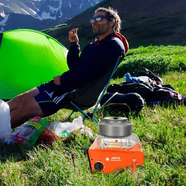 Portable Butane Gas Heater Outdoor Camping Piezo Ignition Heating Cooking Warm Carousel 9